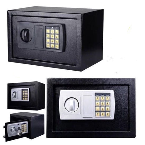 Digital Security Safe, 8.5L Steel Electronic Home Safe with Keypad Lock, Wall-Mountable, 20 x 20 x 31 cm, Override Keys Included (Black)