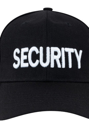 Security Embroidered Cap 56–60cm Fit – Adjustable Strap – Black Acrylic