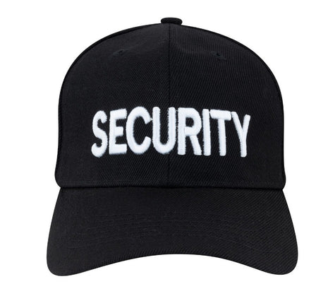 Security Embroidered Cap 56–60cm Fit – Adjustable Strap – Black Acrylic