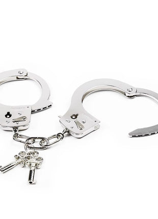 Chain Link Handcuffs Stainless Steel – Double Locking Law Enforcement Restraints with 2 Keys – Silver