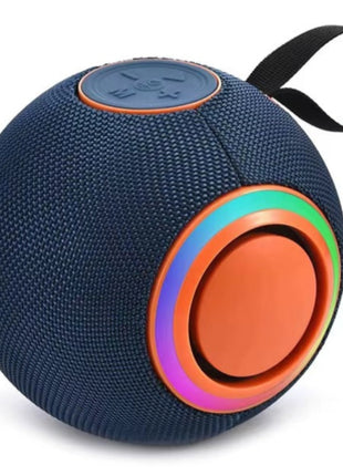 Portable Bluetooth Speaker 13cm – IPX6 Water resistant, RGB Bass Radiators, USB/TF/AUX Input, 12H Battery Blue
