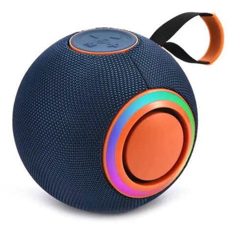 Portable Bluetooth Speaker 13cm – IPX6 Water resistant, RGB Bass Radiators, USB/TF/AUX Input, 12H Battery Blue