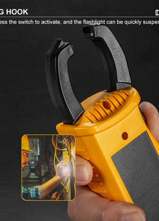 30W Solar + USB Rechargeable Emergency Light – Yellow LED Torch