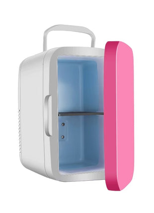 8L Mini Fridge – Compact Cooler & Warmer with AC/DC Power – Pink Door – Removable Shelf