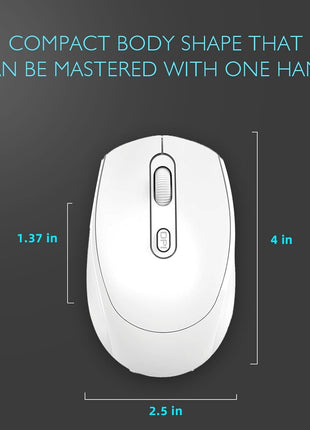 Wireless Rechargeable Mouse – Silent Click – Dual USB & Bluetooth – 1600 DPI
