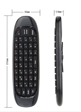 Wireless Air Mouse Keyboard Combo 2.4GHz – QWERTY Gyroscopic Remote – Compatible with Smart TV, Android TV Box, PC, Tablet – Black