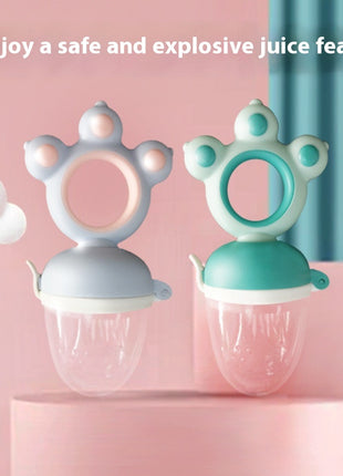 Silicone Baby Fruit Feeder – BPA-Free Fresh Food Teether with Paw Handle