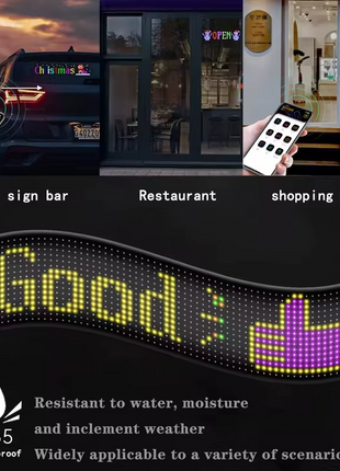 Flexible LED Matrix Panel 16x64 Pixels - Programmable, USB Powered, App Controlled