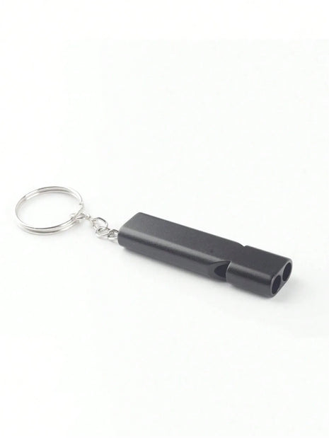 Aluminum Alloy Whistle 50mm Loud Output with Keychain – Anodized Black or Silver for Survival & Outdoor Use