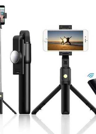 Selfie Stick Tripod 71cm Stainless Steel – Wireless Bluetooth Remote + LED Fill Light