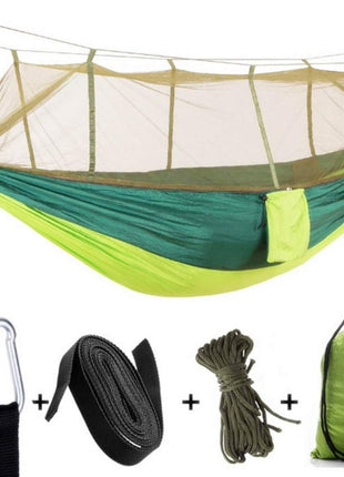 Camping Hammock 290x140cm Nylon with Mosquito Net – Lightweight Foldable Outdoor Hammock