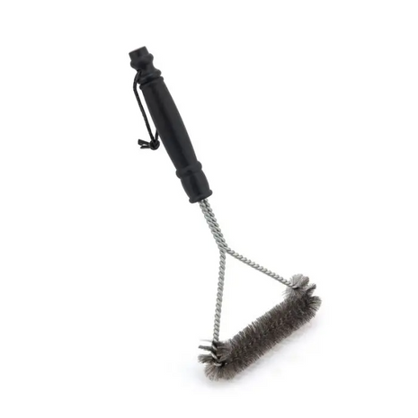BBQ Grill Brush 30cm Dual-Bristle Stainless Steel/Nylon with Ergonomic Handle for Gas Charcoal Porcelain Grids