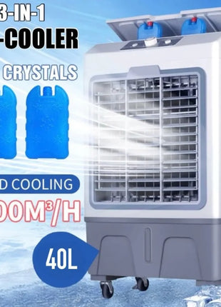 Air Cooler 40L Evaporative – 5000m³/h Max Airflow, 3-in-1 Cooling Purifier Humidifier – Grey