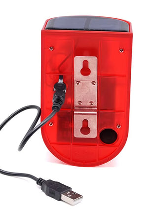 Solar Alarm Light with PIR Sensor – 129dB Siren + Red Flashing LED – IP65 Water resistant – Wall Mounted