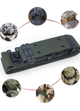 Tactical Belt 5.5cm Nylon Strap + Metal Quick-Release Buckle – S-Style Design – Black Outdoor Use