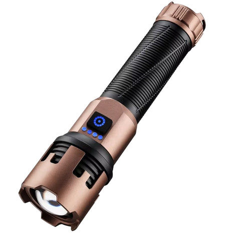 Telescopic Zoom Rechargeable LED Flashlight 3000+ Lumen USB‑C Aluminium Alloy IP55 6000 K Daylight – Model FL744