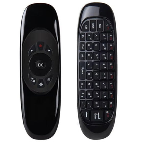 Wireless Air Mouse Keyboard Combo 2.4GHz – QWERTY Gyroscopic Remote – Compatible with Smart TV, Android TV Box, PC, Tablet – Black