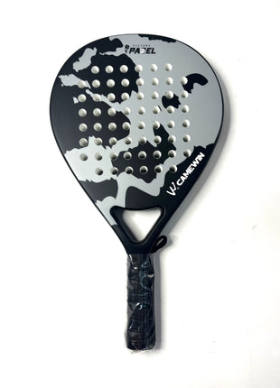 Padel Racket 38mm Carbon Frame EVA Soft Core Marble Face Design with Grip and Carry Bag