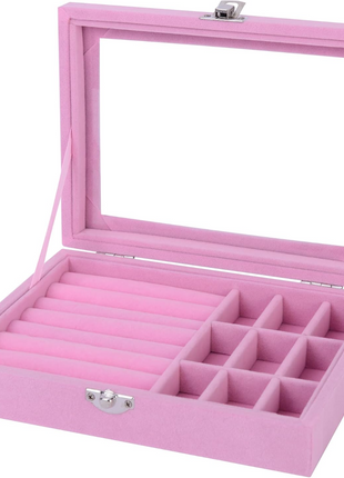 Velvet Jewellery Storage Box – Ring, Earring & Bracelet Organiser