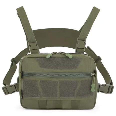 Tactical Chest Bag – 600D Waterproof Nylon – 25.5×5.5×18 cm Front Pack Molle Strap Backpack (Multiple Colours)
