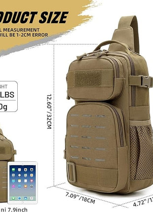 Tactical Chest Sling Bag 18x12x32cm - 900D Nylon - Water-Repellent