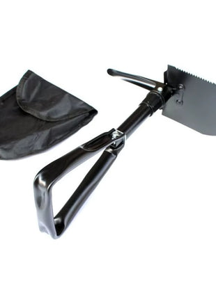 Folding Camping Shovel 48 cm Carbon Steel Multi-Tool – Black with Storage Bag