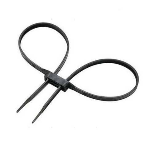 Disposable Nylon Handcuffs Double Loop 114kg Strength – Heavy Duty Self-Locking Zip Tie Restraint Black (10-Pack)