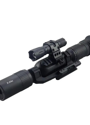 Rifle Scope 3–24x Aluminium Alloy 4K UHD Smart Ballistic Rangefinder Night Vision – Black 9002
