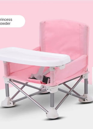 Portable Foldable Baby Chair with Detachable Tray & Safety Belt