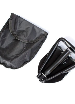 Folding Camping Shovel 48 cm Carbon Steel Multi-Tool – Black with Storage Bag