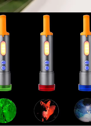 OUTGEAR LED Flashlight 20W Rechargeable – 5+4 Modes, COB Side Light, USB-C Torch with Filters – Grey/Orange