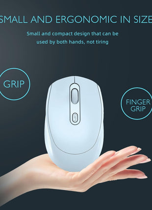 Wireless Rechargeable Mouse – Silent Click – Dual USB & Bluetooth – 1600 DPI