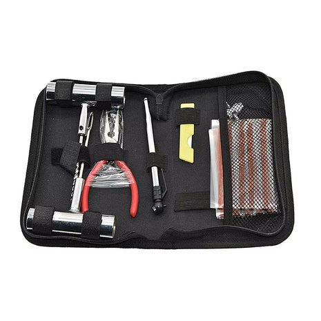 46-Piece Tire Repair Kit for Tubeless Tires – Heavy-Duty Puncture Plug Tool Set with Pliers, Valve Tools & Storage Bag