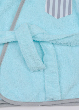 Baby Elephant Hooded Cotton Bathrobe with Belt & Mittens Aqua Gray 0–9 Months Soft Full Sleeve