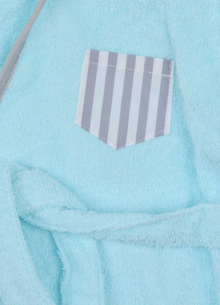 Baby Elephant Hooded Cotton Bathrobe with Belt & Mittens Aqua Gray 0–9 Months Soft Full Sleeve