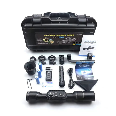 Rifle Scope 3–24x Aluminium Alloy 4K UHD Smart Ballistic Rangefinder Night Vision – Black 9002