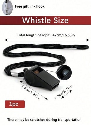 Plastic Whistle with Lanyard 4cm – Internal Rubber Ball for Varied Sound – Quick Release Clip – Lightweight