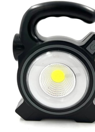 Rechargeable COB LED Work Light with Solar Charging, Power Bank Output, Portable Camping Torch