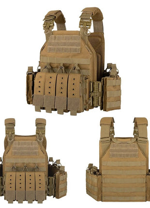 Tactical Combat Vest 600D Oxford Fabric with MOLLE Webbing – Adjustable Fit – Black