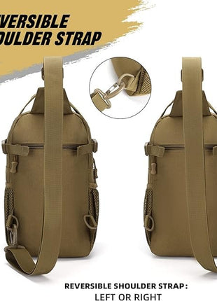Tactical Chest Sling Bag 18x12x32cm - 900D Nylon - Water-Repellent