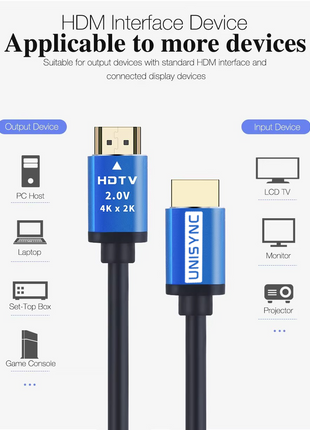 Unisync HDTV 2.0V Premium HDMI Cable – 1.5m – 4K UHD HDR 3D Ethernet