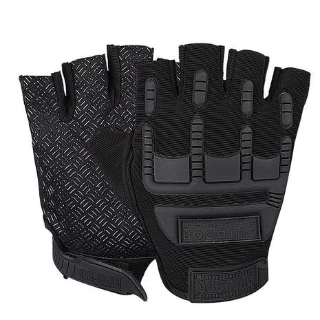 Half-Finger Tactical Gloves – Gel Padded Palm + Breathable Microfiber