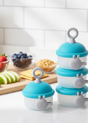 3-Layer Formula Dispenser – BPA-Free Stackable Travel Container with Pour Spout