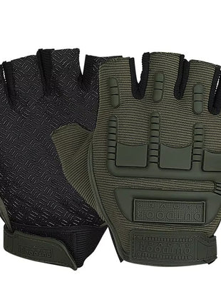 Half-Finger Tactical Gloves – Gel Padded Palm + Breathable Microfiber