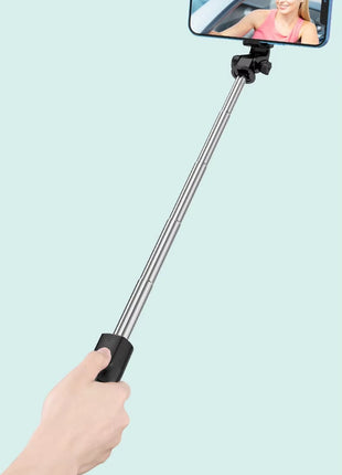 Selfie Stick Tripod 71cm Stainless Steel – Wireless Bluetooth Remote + LED Fill Light