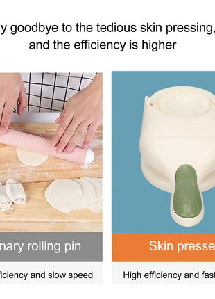 Portable Manual Dumpling Maker with Pressing Mold, Food Grade PP Dough Skin Press, 28.5 cm Kitchen Tool
