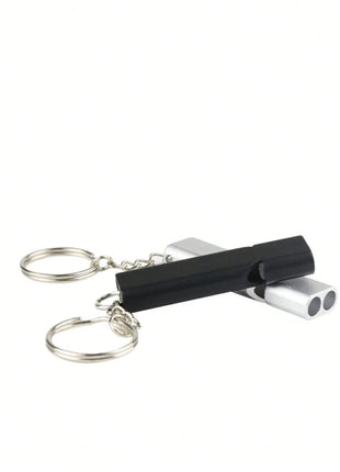 Aluminum Alloy Whistle 50mm Loud Output with Keychain – Anodized Black or Silver for Survival & Outdoor Use