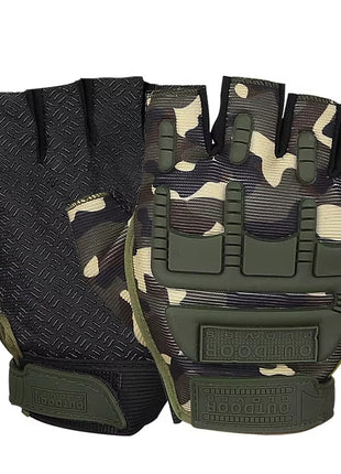 Half-Finger Tactical Gloves – Gel Padded Palm + Breathable Microfiber