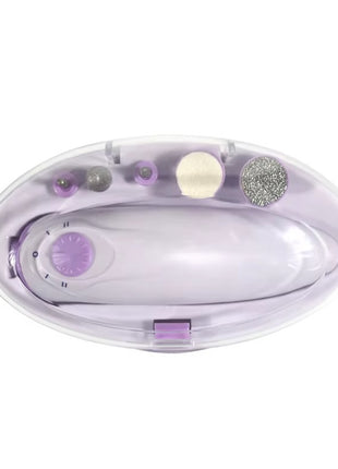 2-in-1 LED Nail Dryer & Electric Nail File – 12W USB Lamp – 5 Attachments – Portable Kit