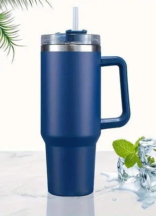 1.2L Stainless Steel Tumbler - Double-Wall Vacuum Insulated, Splash Proof, BPA-Free Lid with Rotating Cover
